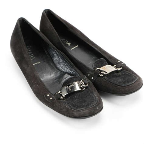 prada loafers women used|Prada suede loafer.